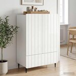 vidaXL Buffet Blanc brillant 66 x 34 5 x 97 cm Bois d'ingénierie