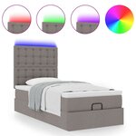 vidaXL Cadre de lit ottoman avec matelas taupe 100x200 cm tissu