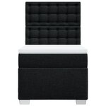 vidaXL Sommier à lattes de lit et matelas Noir 80x200 cm Tissu