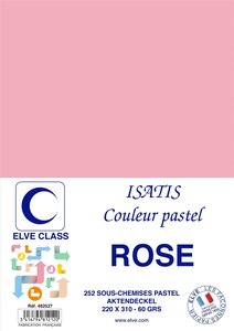 Pqt de 252 Sous-chemises 60 g 220 x 310 mm ISATIS Coloris Pastel Rose ELVE