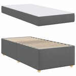 vidaXL Cadre de lit avec matelas Gris foncé 100 x 200 cm tissu