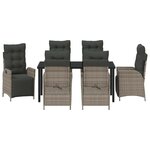 vidaXL Ensemble de salle à manger pour jardin 7 Pièces Gris Poly rotin