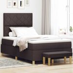 vidaXL Lit à ressorts avec matelas Marron foncé 120 x 190 cm tissu