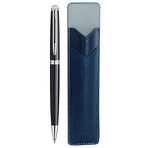 Waterman hemisphere stylo bille  noir brillant  recharge bleue pointe moyenne  coffret cadeau + étui bleu
