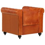 vidaXL Fauteuil Chesterfield Brun roux Cuir véritable