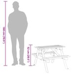 vidaXL Table de pique-nique pour 4 enfants avec trou de parasol sapin