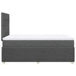 vidaXL Sommier à lattes de lit avec matelas Gris foncé 120x200cm Tissu
