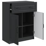 vidaXL Buffet avec tiroir Noir 66 x 34 5 x 87 cm Bois d'ingénierie