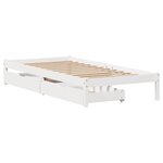 vidaXL Cadre de lit sans matelas blanc 75x190 cm bois de pin massif