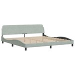 vidaXL Lit avec matelas Dover gris clair 200x200 cm velours