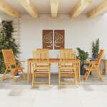 vidaXL Ensemble à manger de jardin 7 Pièces 180x90x75 cm Bois d'acacia solide