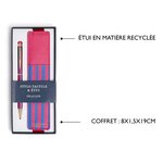Stylo Tactile avec Etui Office Chic - Plusieurs Motifs - Rayures Framboise - Draeger