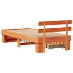 vidaXL Cadre de lit Marron cire 75 x 190 cm Bois massif en pin