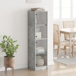 vidaXL Buffet avec portes en verre gris béton 35x37x142 cm