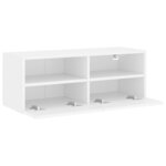 vidaXL Meuble TV mural blanc 80x30x30 cm bois d'ingénierie