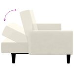 vidaXL Canapé-lit à 2 places crème velours