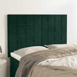 vidaXL Tête de lit Vert foncé 144 x 5 x 118/128 cm Velours