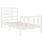 vidaXL Cadre de lit Blanc Bois massif 75x190 cm Petit simple