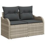 Ensemble de Canapés de Jardin de 9 Pièces avec Coussins Gris Clair Rattan Synthétique
