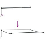 vidaXL Auvent rétractable anthracite et blanc 4x3 m tissu et aluminium