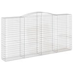 vidaXL Paniers à gabions arqués 4 Pièces 400x50x200/220 cm Fer galvanisé