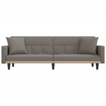vidaXL Canapé-lit avec coussins taupe tissu