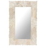 vidaXL Miroir Blanc 80x50 cm Bois de manguier massif