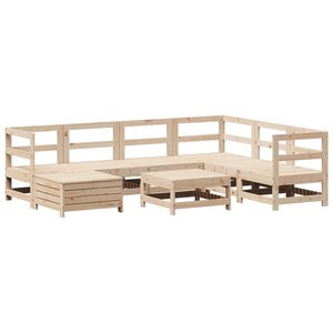 vidaXL Salon de jardin 8 Pièces bois de pin massif