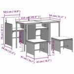 vidaXL Ensemble à manger de jardin avec coussins 5Pièces Beige poly rotin
