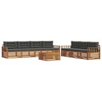 vidaXL Ensemble de canapés d'extérieur 8 Pièces Naturel et Anthracite
