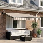 vidaXL Auvent rétractable électrique Gris clair et blanc