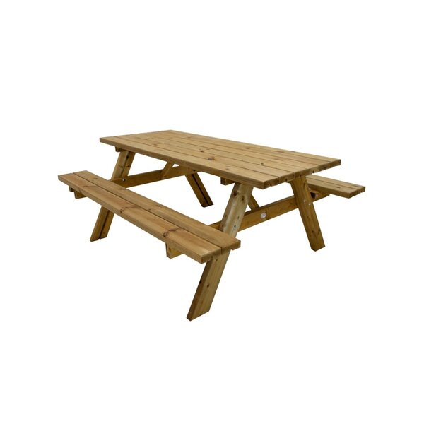 Julie Table de Pique Nique en Bois Classic 177 x 154 cm - Marron