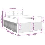 vidaXL Sommier à lattes de lit avec matelas Gris foncé 140x200cm Tissu