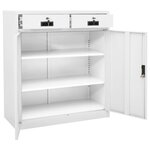 vidaXL Armoire de bureau Blanc 90x40x102 cm Acier