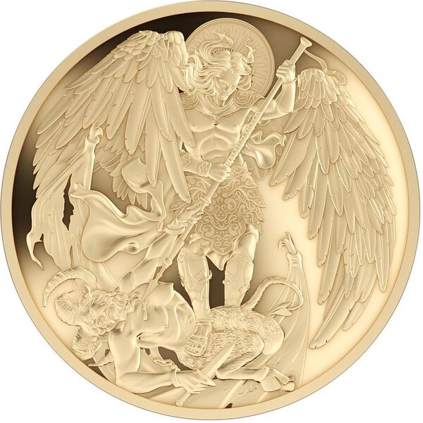 Pièce de monnaie en Or 2 Dollars g 0.5 Millésime 2025 Archangels MICHAEL (PRÉCOMMANDE)
