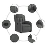 vidaXL Fauteuil inclinable Gris foncé Tissu