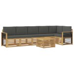 vidaXL Ensemble de canapés d'extérieur 7 Pièces Blanc et anthracite