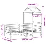 vidaXL Lit de jour avec toit sans matelas 90x190 cm bois massif