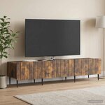 vidaXL Meuble TV Chêne fumé 147 x 34 5 x 32 cm Bois d'ingénierie