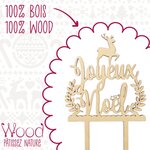 Décoration pour bûche de noël en bois joyeux noël