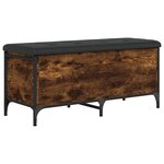vidaXL Banc de rangement chêne fumé 102x42x45 cm bois d'ingénierie