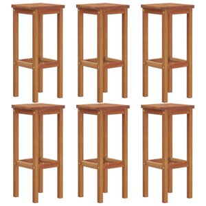 vidaXL Tabourets de bar lot de 6 bois massif d'acacia