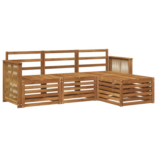vidaXL Ensemble de canapés d'extérieur 4 Pièces Naturel