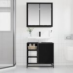 vidaXL Ensemble de mobilier de salle de bain 2 Pièces Chêne noir