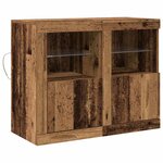 vidaXL Buffet LED 2 Pièces Bois ancien 41 x 37 x 67 cm Bois d'ingénierie