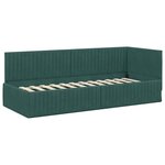 vidaXL Cadre de lit d'angle avec matelas 2 Pièces Vert Velours