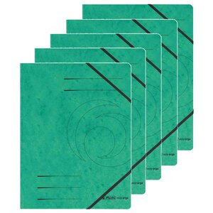 Pack de 5 Chemises à élastiques easyorga A4 carton Vert HERLITZ