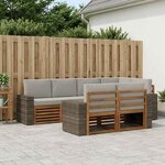 vidaXL Ensemble de canapé d'angle 7 Pièces Naturel et gris clair
