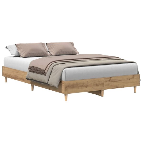 vidaXL Cadre de lit sans matelas chêne artisanal 135x190 cm