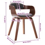 vidaXL Chaise de salle à manger Gris foncé Bois courbé et tissu